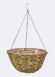 14in Woodland Faux Rattan Basket