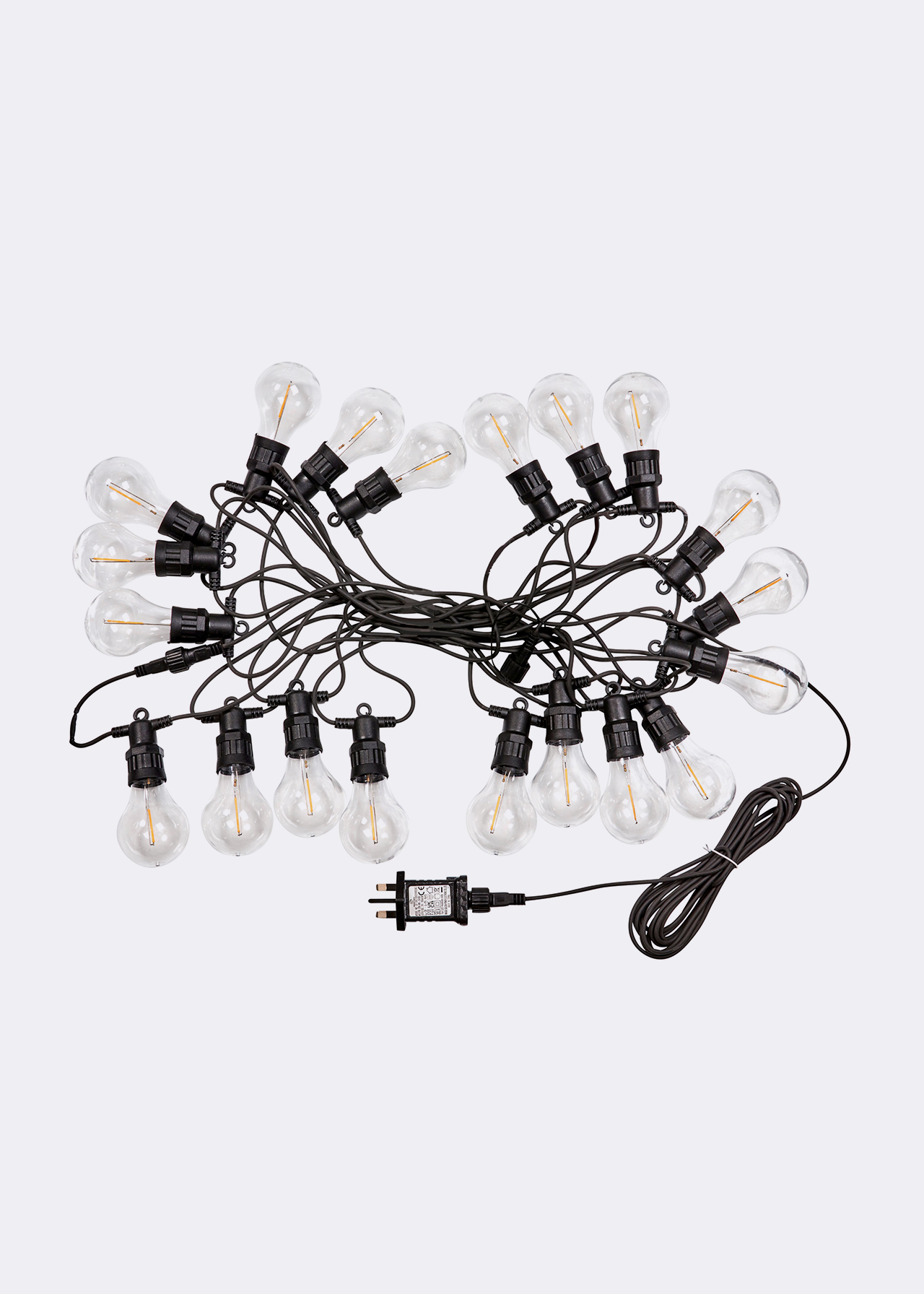 Set of 20 Décor Festoon Warm White String Lights