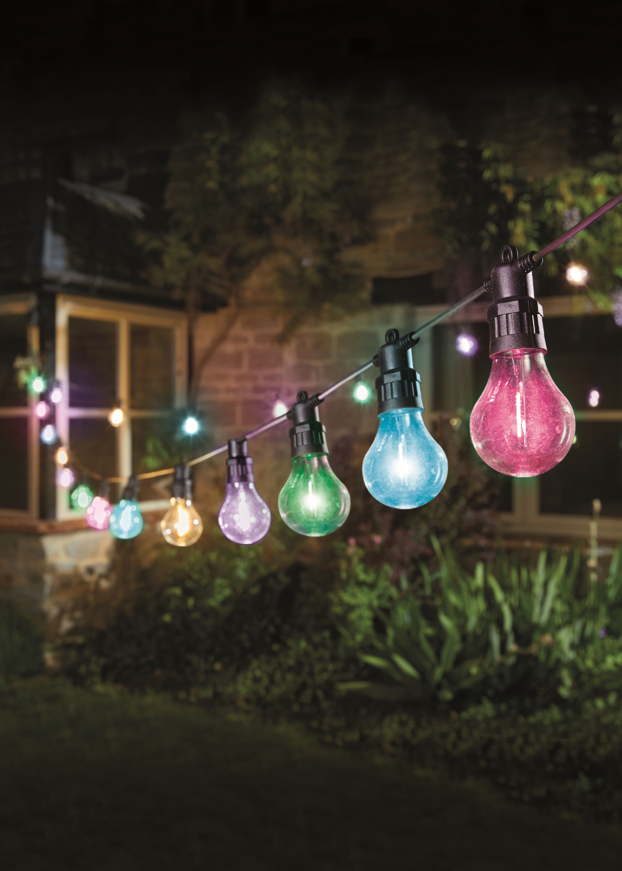 Set Of 20 Décor Festoon Multi-Colour String Lights