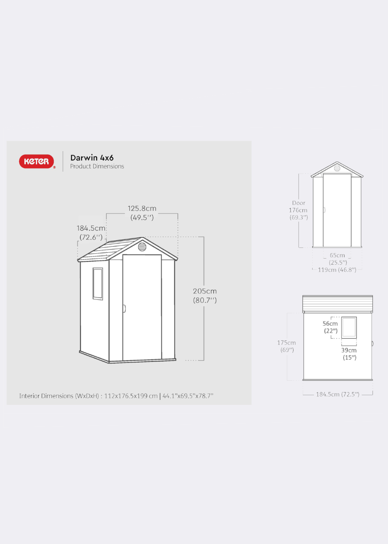 Darwin 4x6 Resin Garden Shed