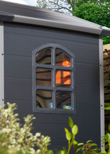 Airevale 4x3 Plastic Apex Shed in Dark Grey