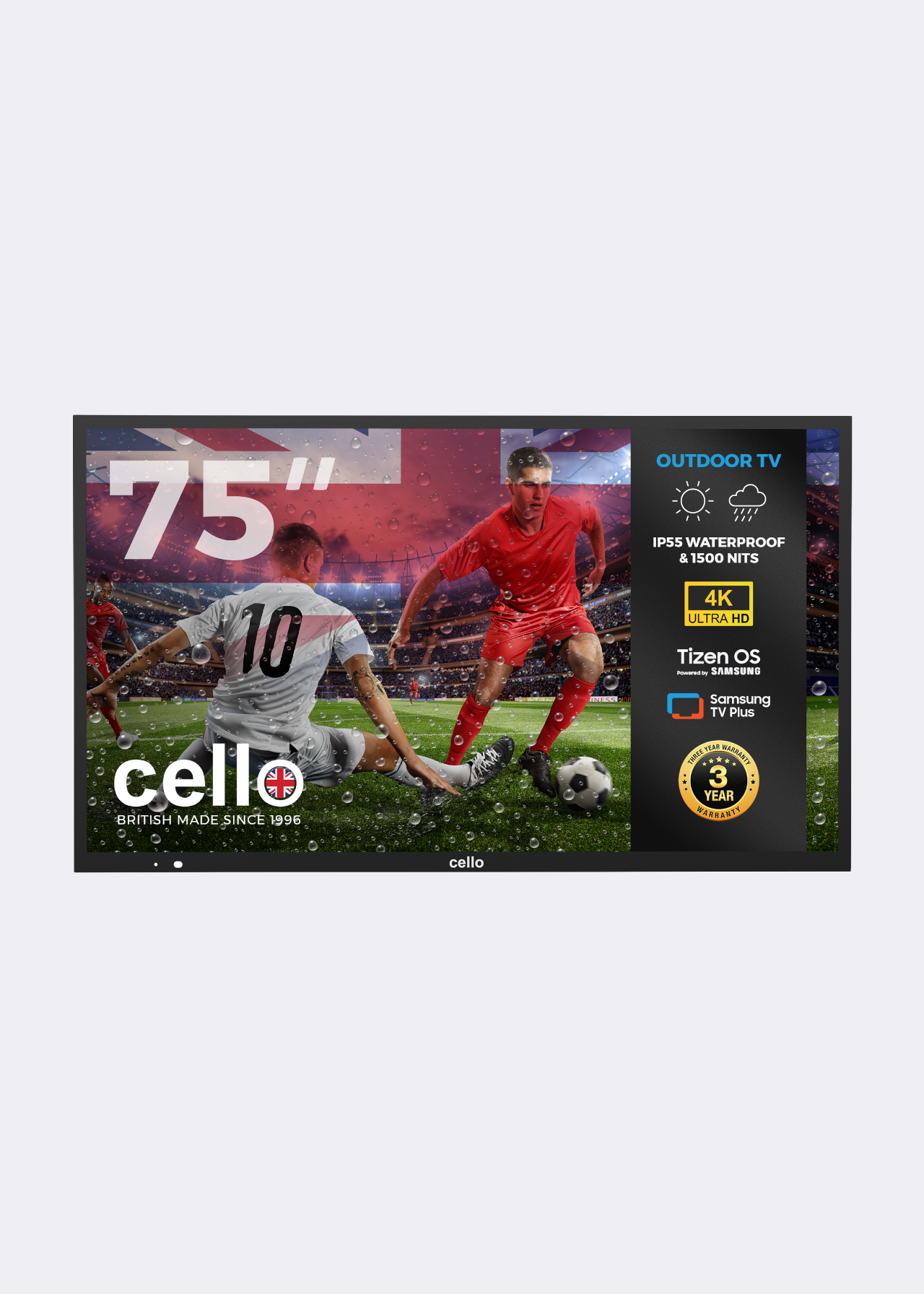 Cello 75" Premium Outdoor 4K UHD Samsung Tizen Smart TV