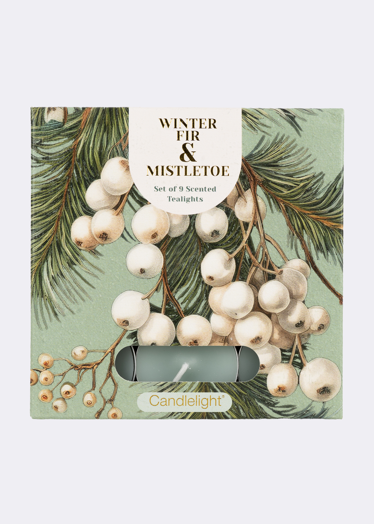 Set of 9 Fir & Mistletoe Tealights