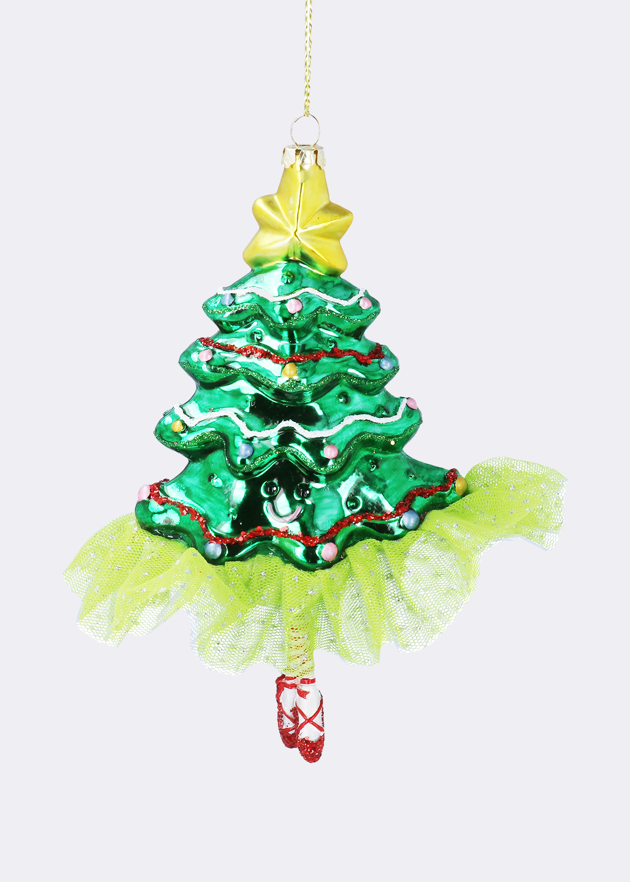 Glass Christmas Tree With Tutu Decoration