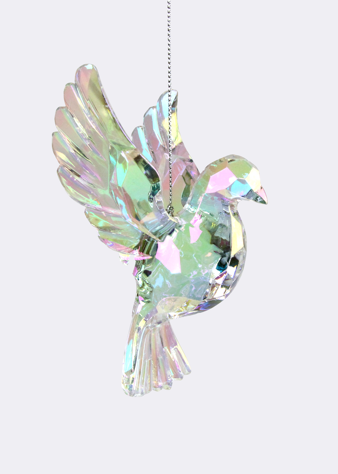 Rainbow Iridescent Flying Dove Decoration