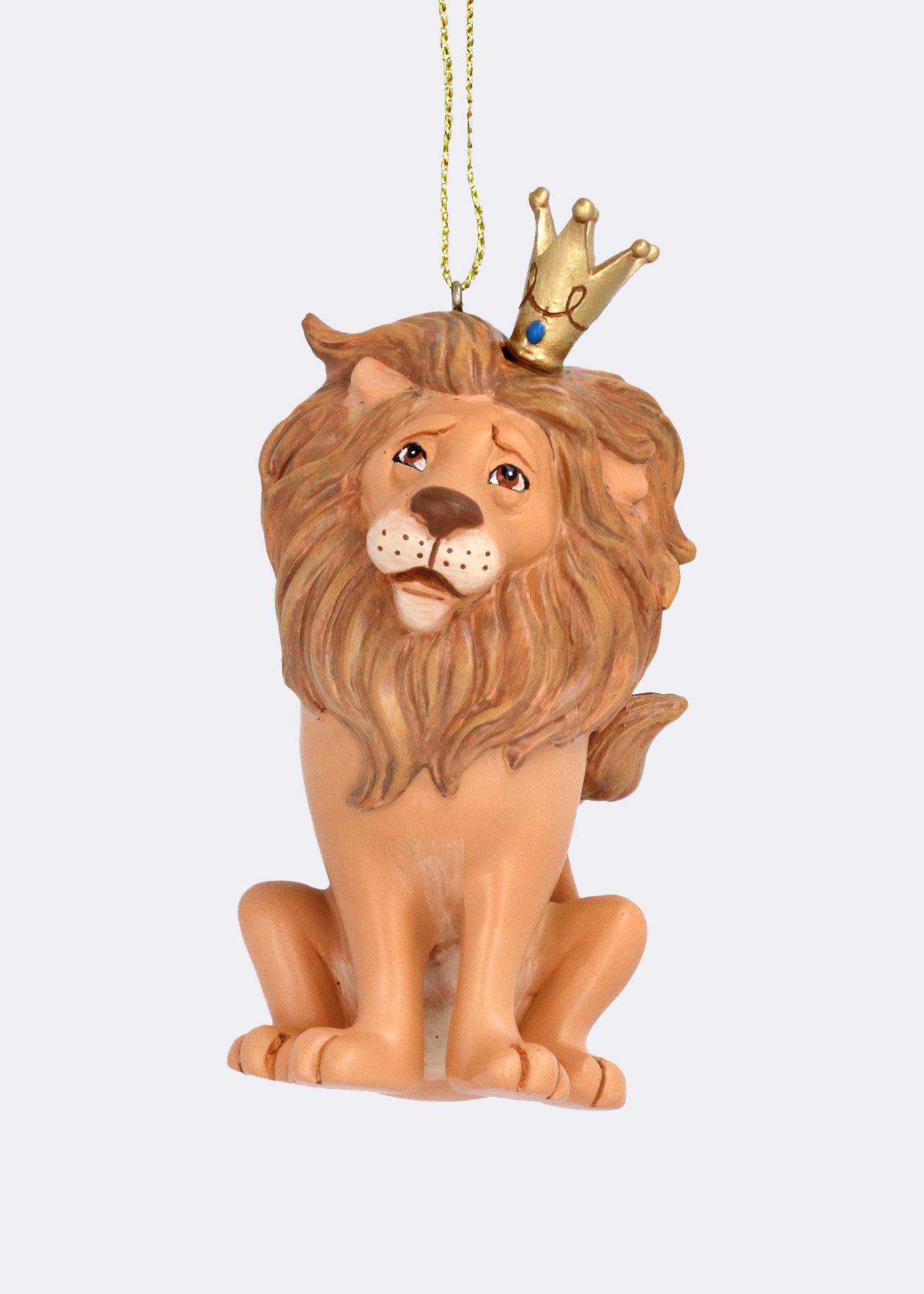 Wizard of Oz Brown Lion With Crown Resin Decoration