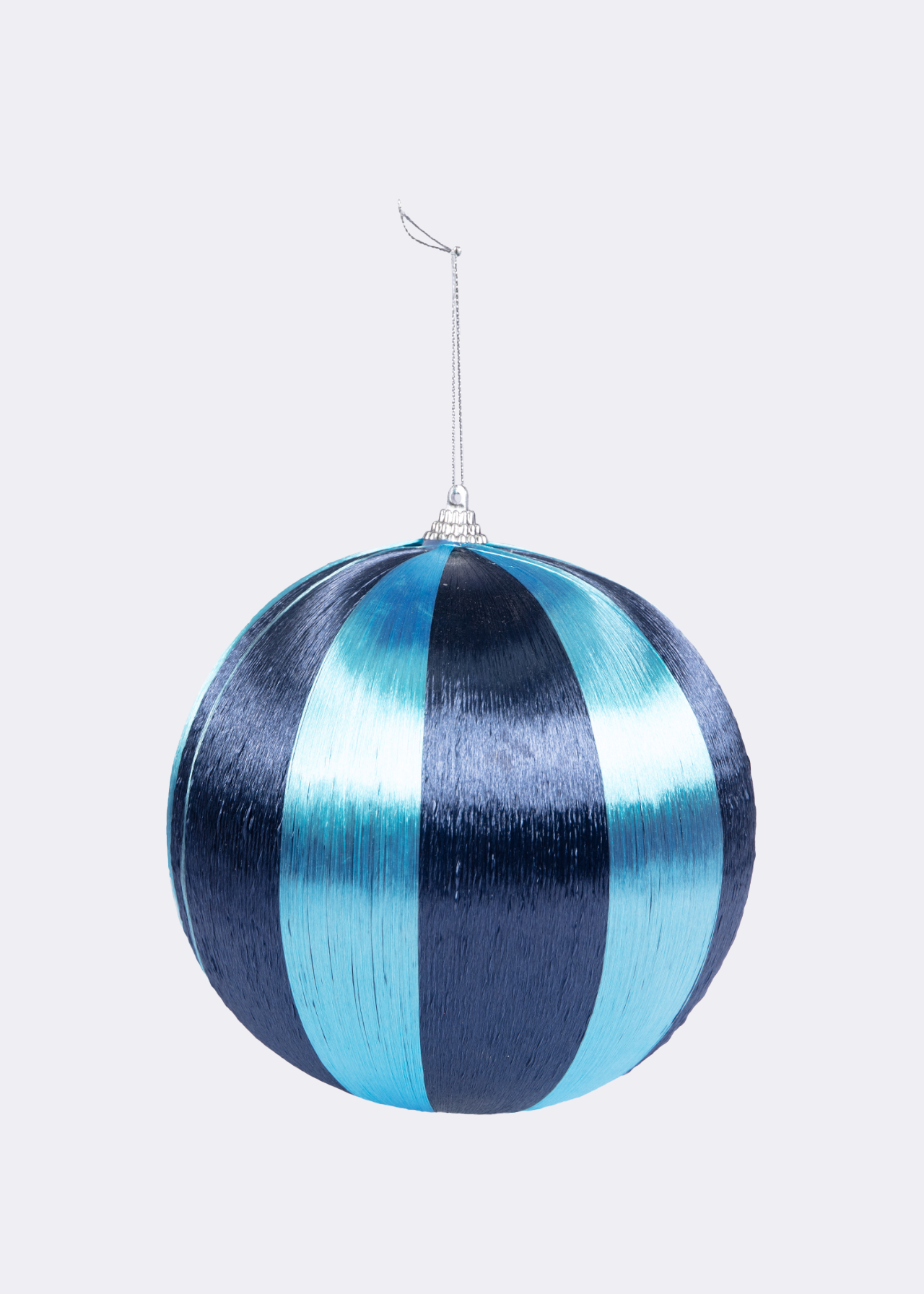 Bold Dark and Light Blue Giant Threaded Bauble 15cm