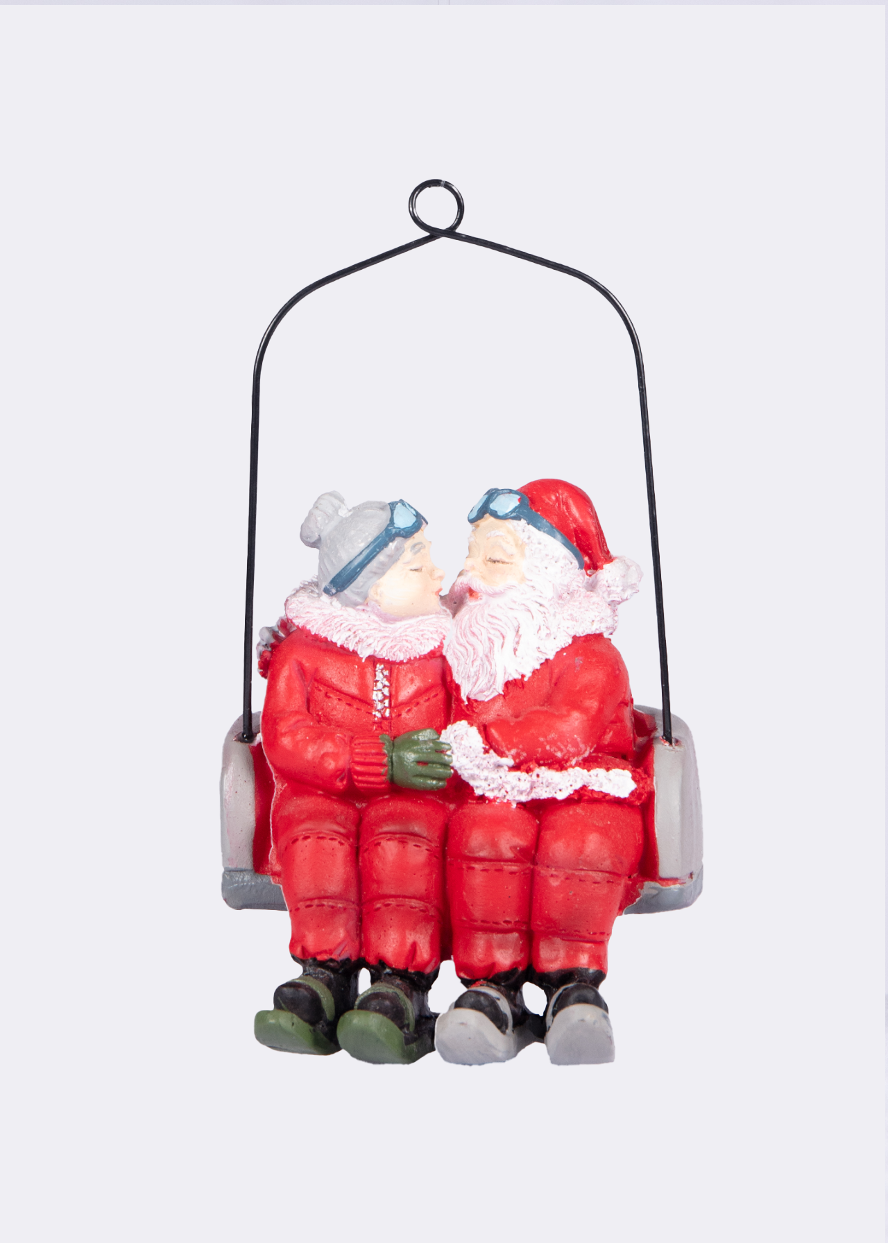 Mr & Mrs Claus Ski Lift Hanging Decoration