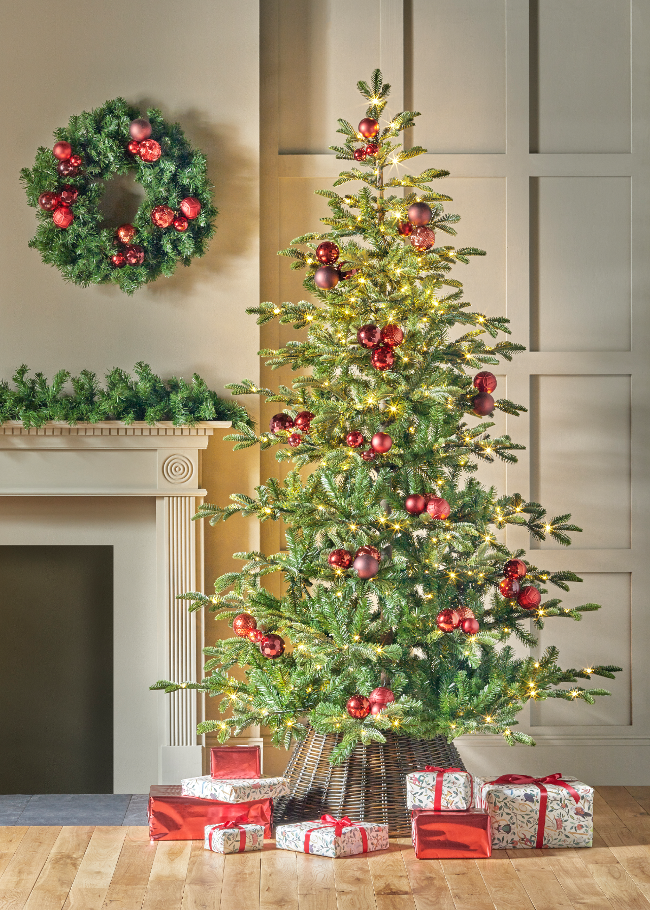 7ft Balsamea Fir Pre-Lit Artificial Christmas Tree