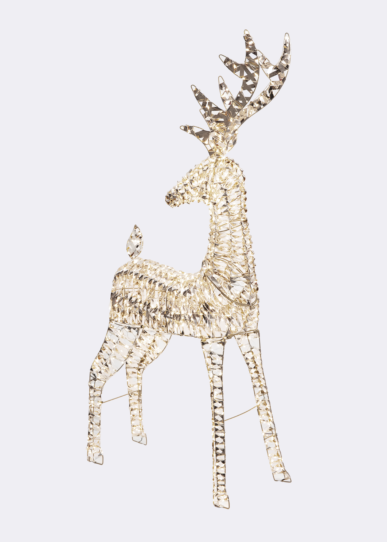 Micro LED Gold Reindeer Outdoor Light 1.3m