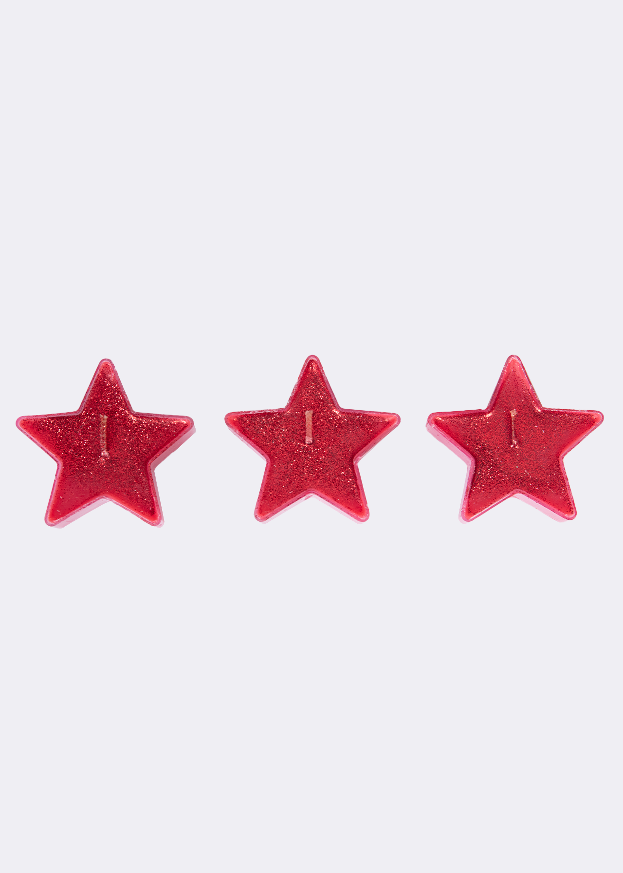 Pack of 6 Red Star Glitter Tealights