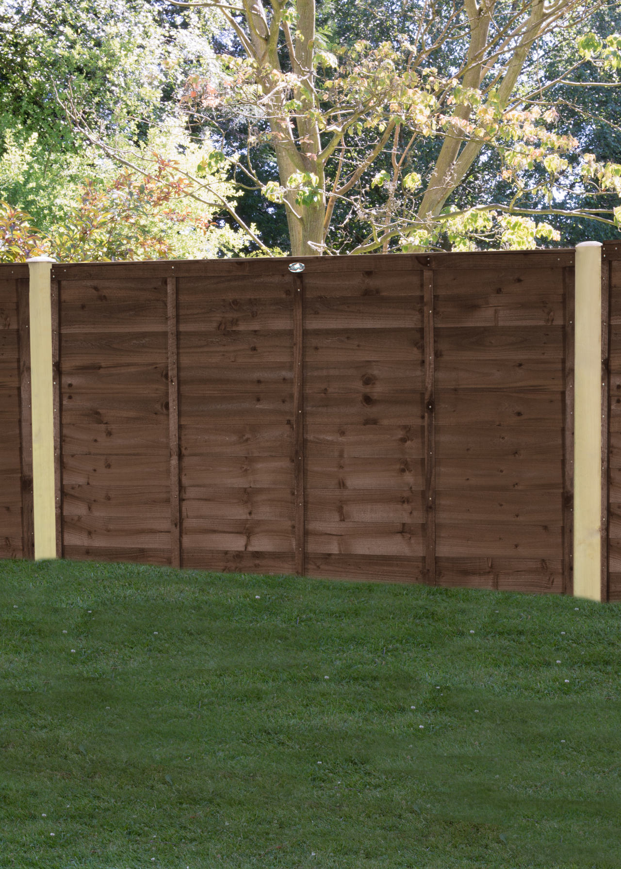 6ftx4ft Brown Pressure Treated Superlap Fence Panel 20 Pack