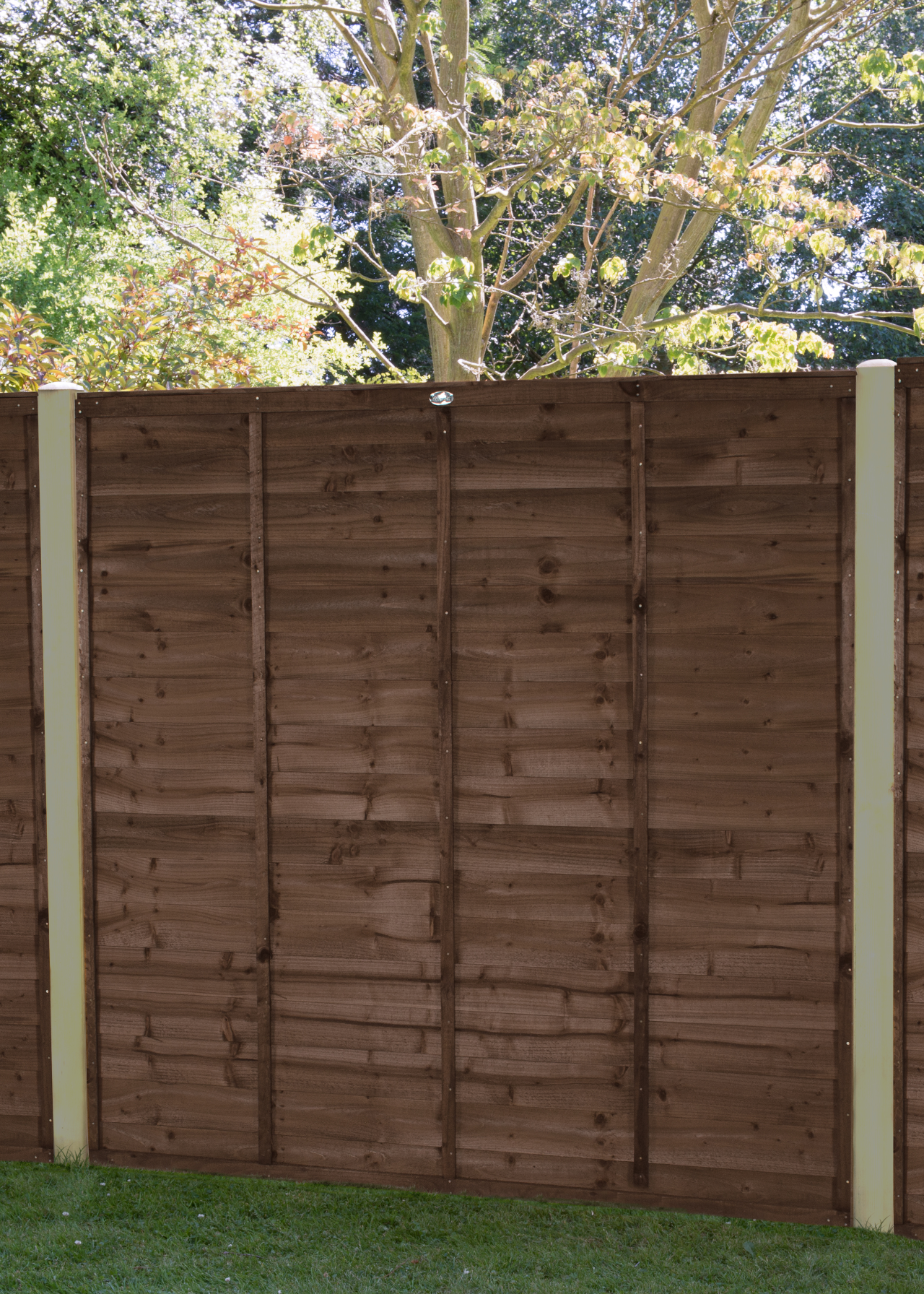 6ftx6ft Brown Pressure Treated Superlap Fence Panel 5 Pack