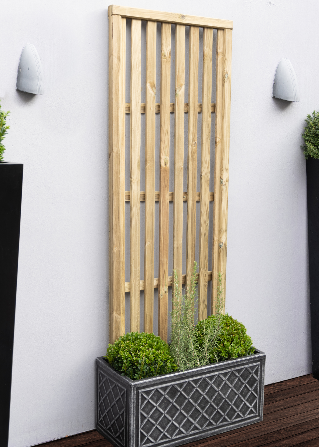 1.8m x 0.6m Pressure Treated Vertical Slatted Screen 4 Pack