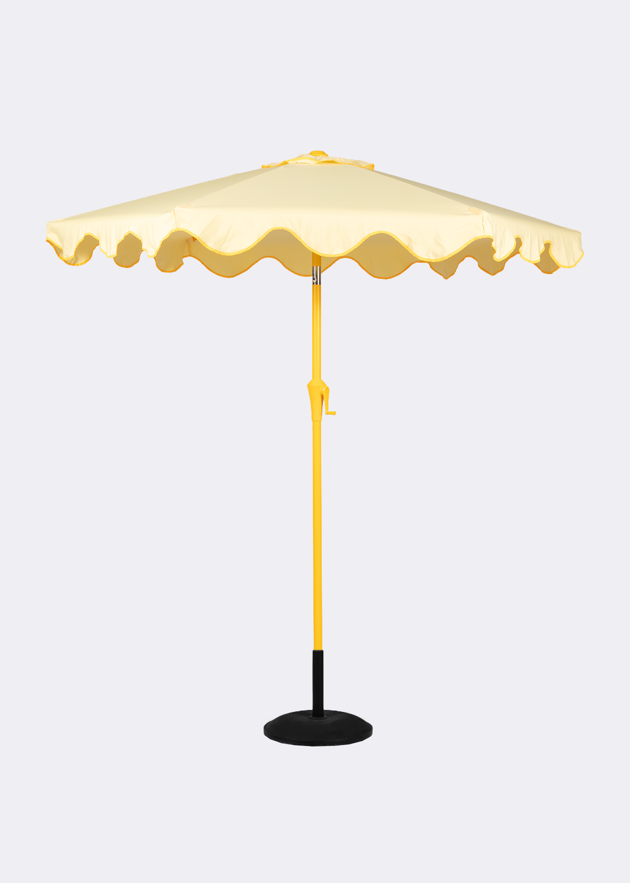 2.2m Summer Brights Pale Banana Parasol with Daffodil Piping