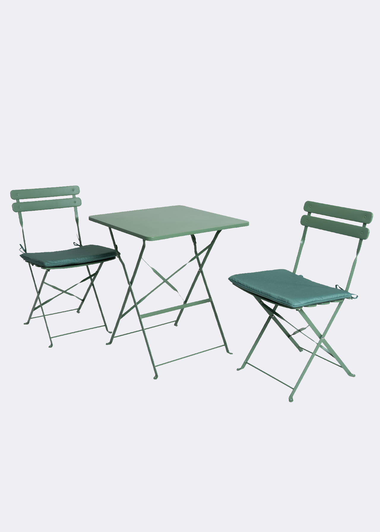 Classic Metal Folding Outdoor Bistro Set Olive Green