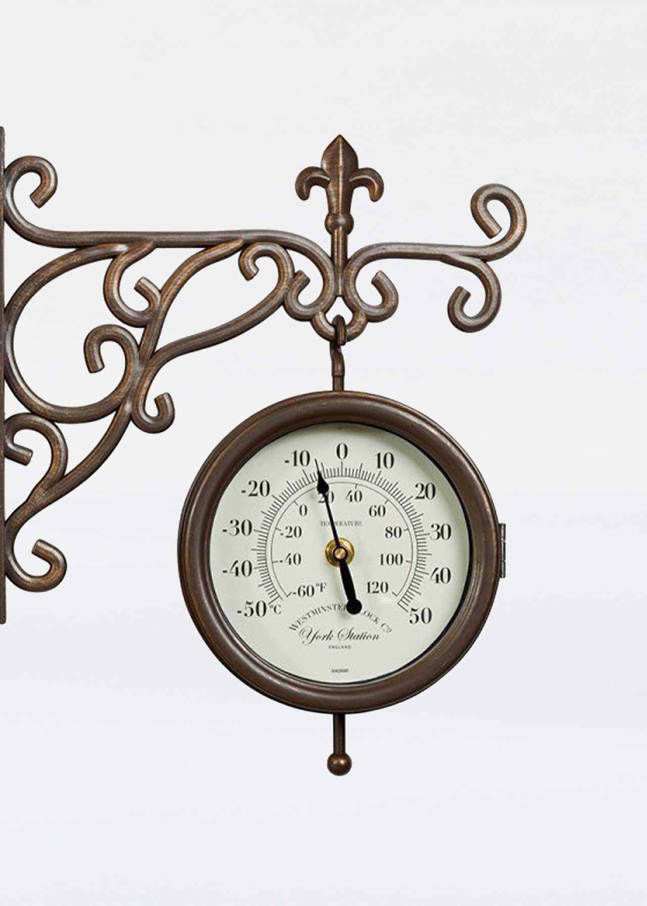 Double Sided York Station Clock & Thermometer