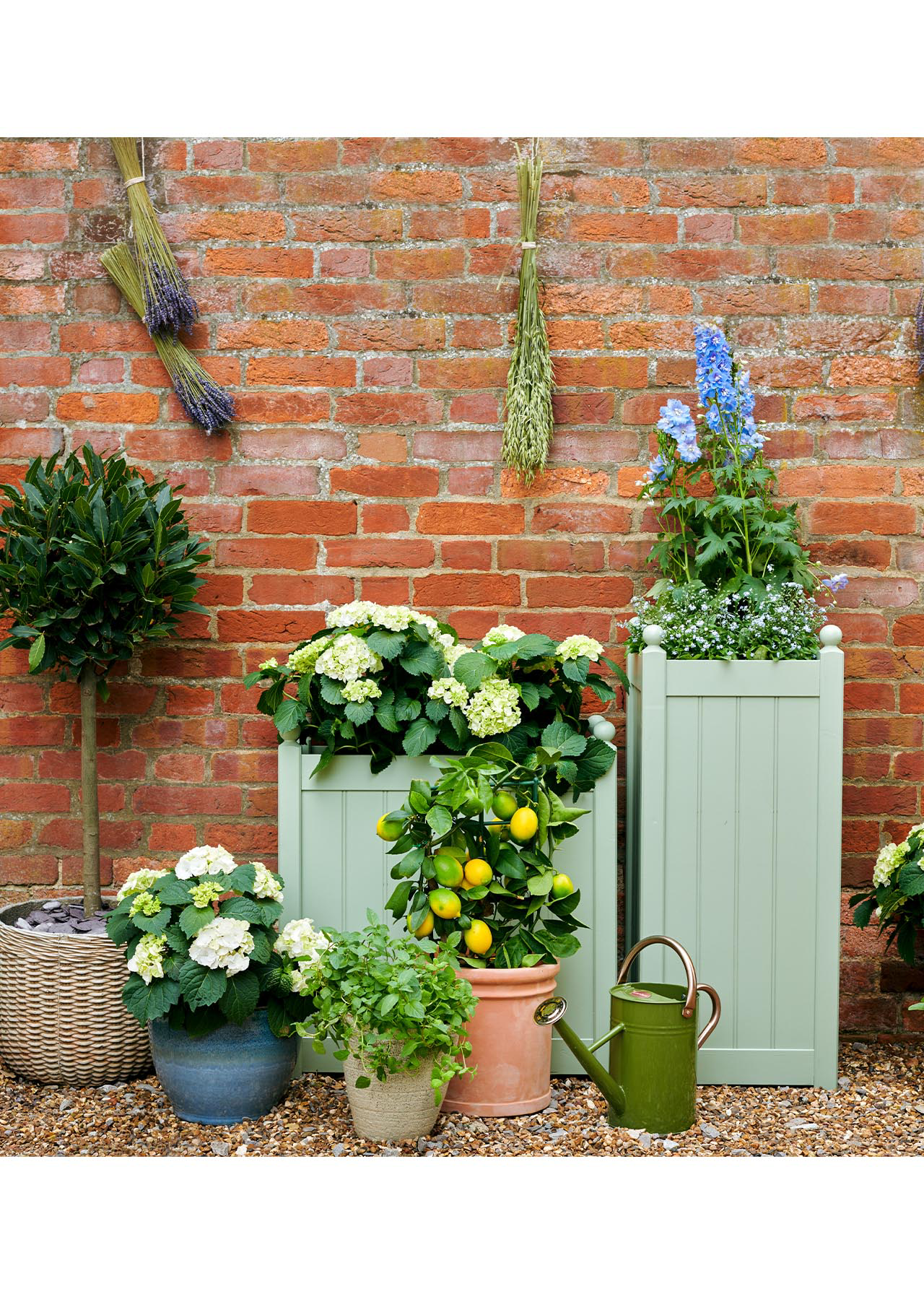 Classic Painted Square Planter 17" Sage