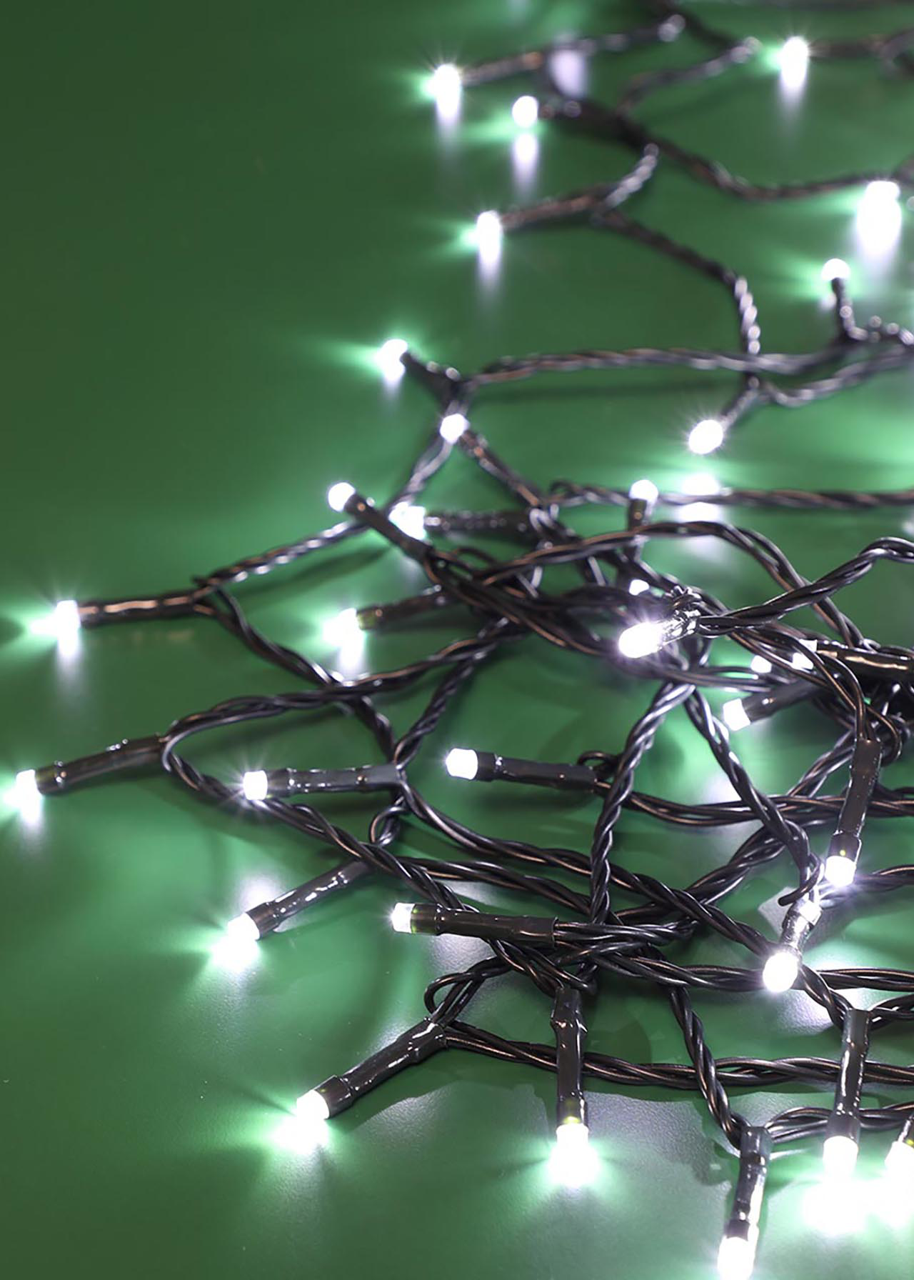 100 LED White Battery String Lights 6.2m