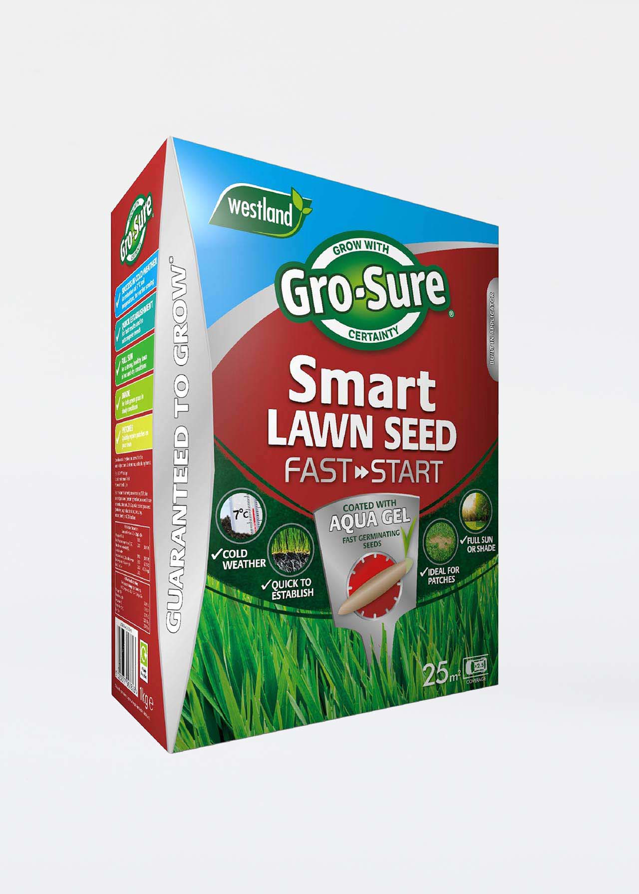 Gro-Sure Fast Start Smart Lawn Seed 25sqm 1kg