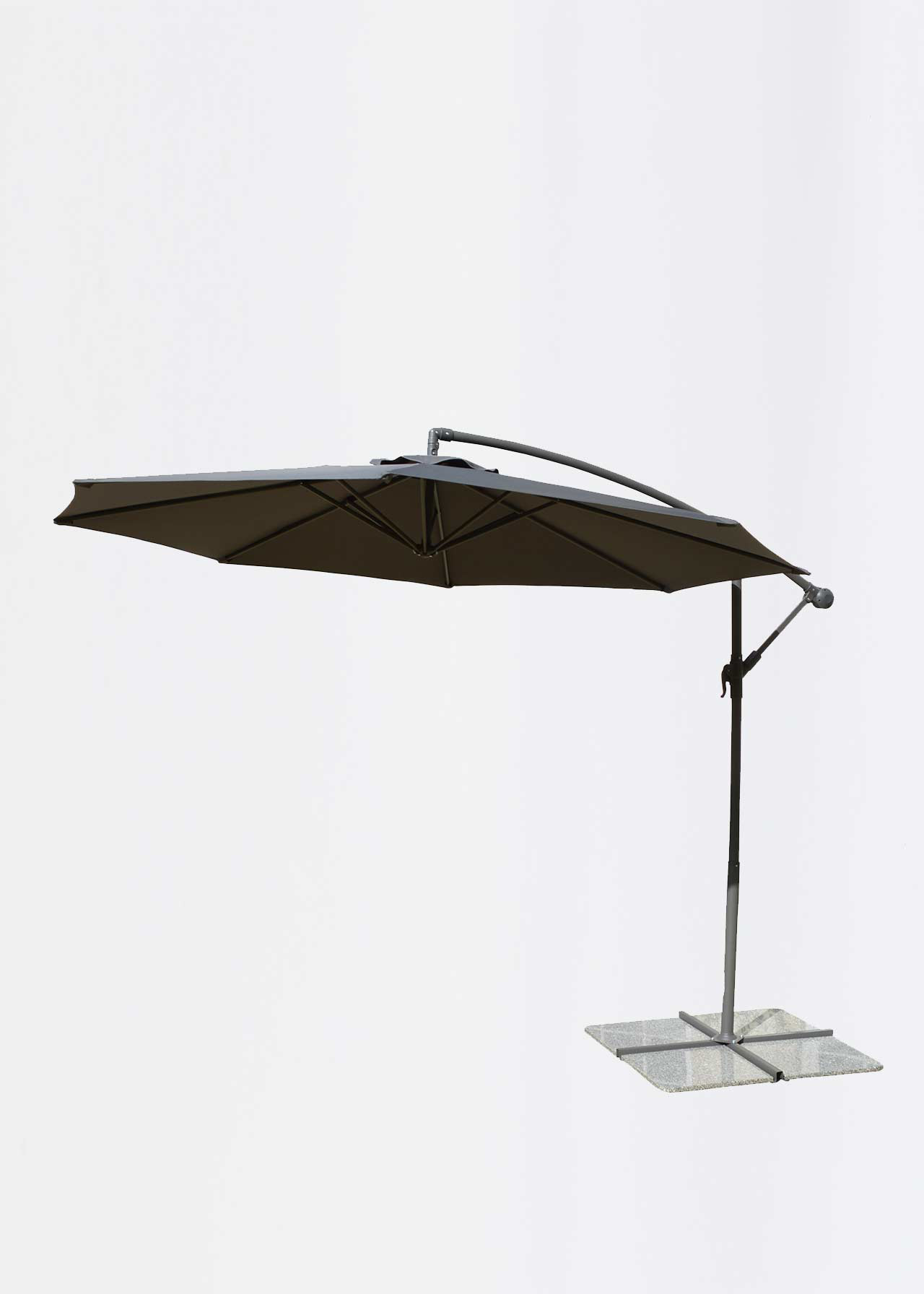 3m Grey Alum Overhanging Parasol