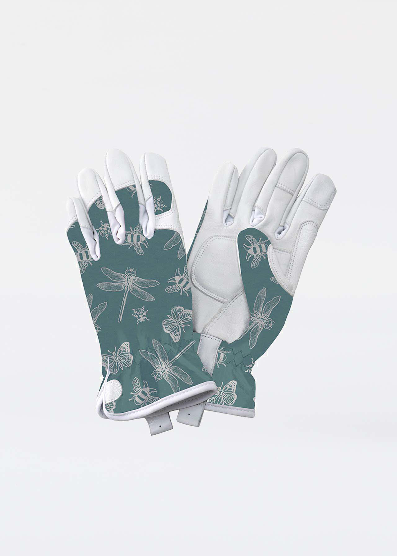 Premium Leather Gardening Gloves Medium Green