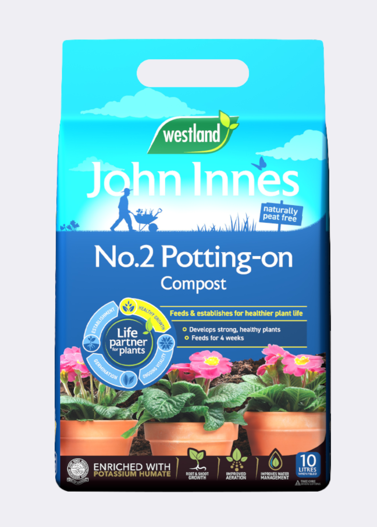 10L John Innes Peat Free No.2 Potting-on Compost