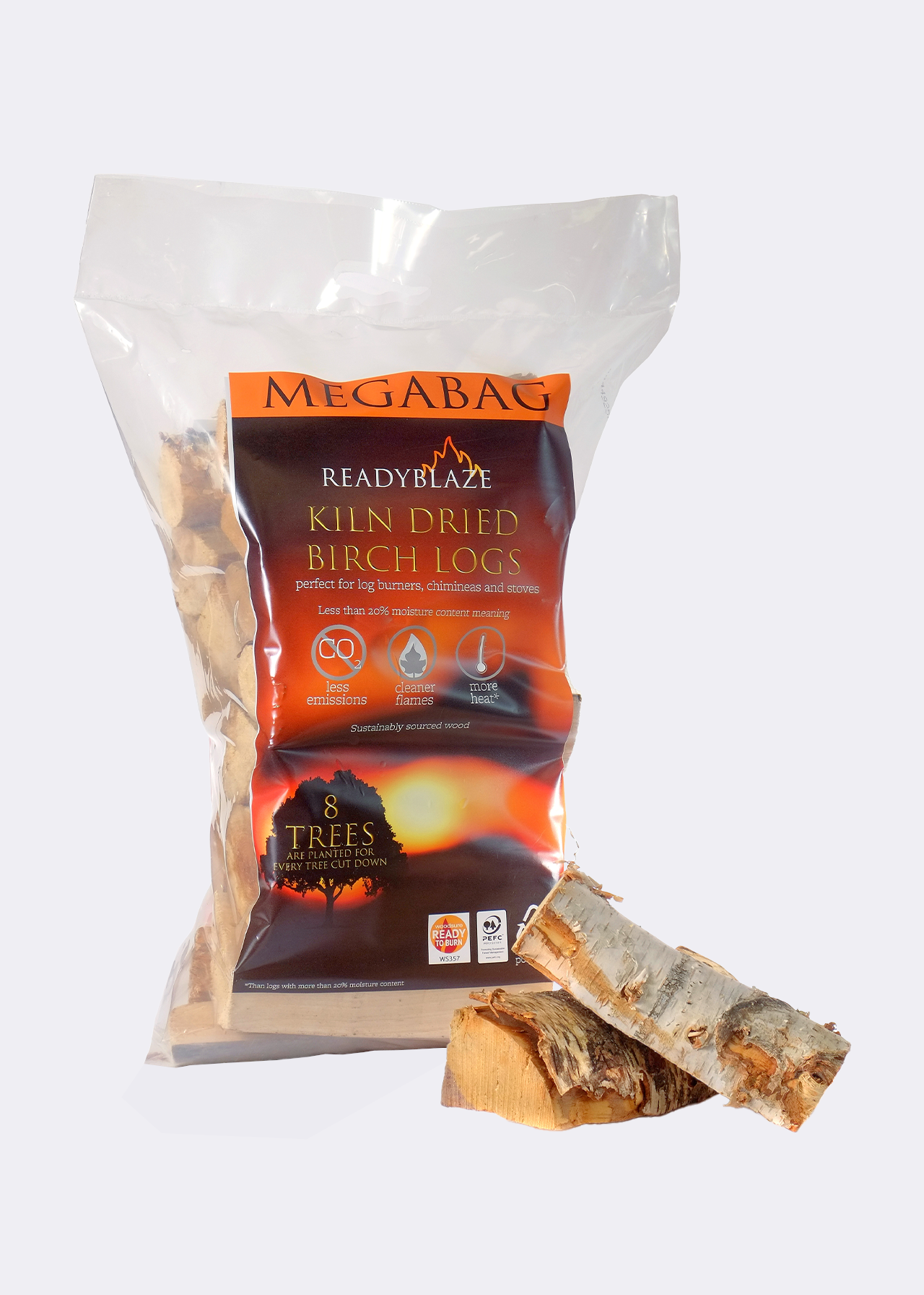 Ready Blaze Kiln Dried Birch Wood Logs Mega Bag
