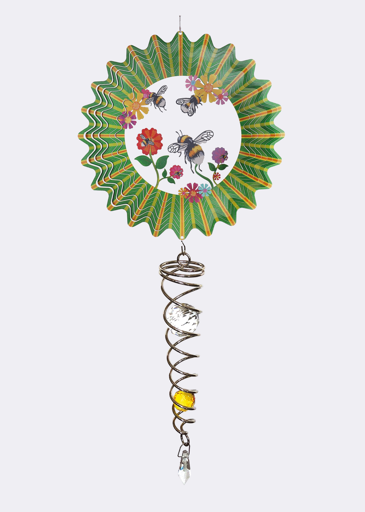 3D Bee Wind Spinner With Crystal Tail