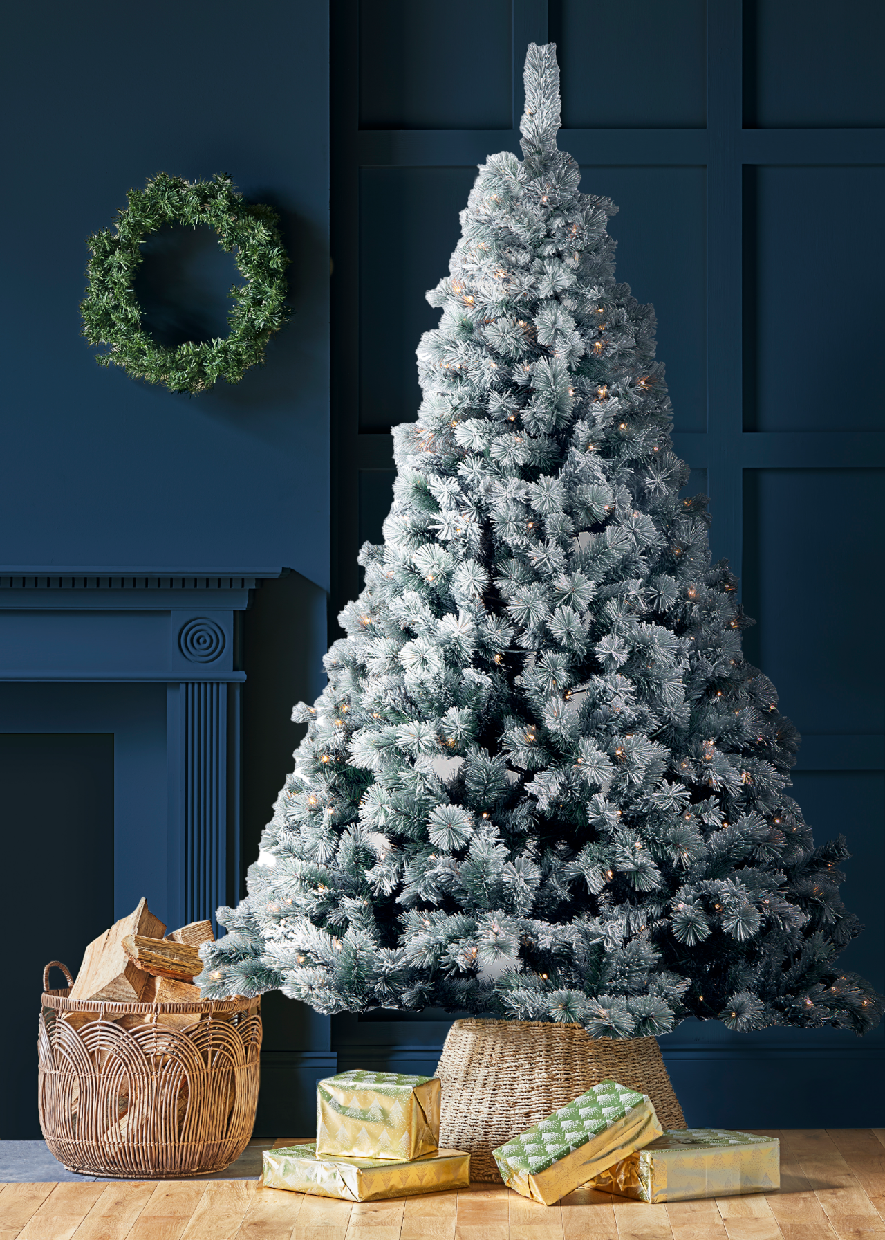 7ft Edmonton Snowy Pre-Lit Artificial Christmas Tree