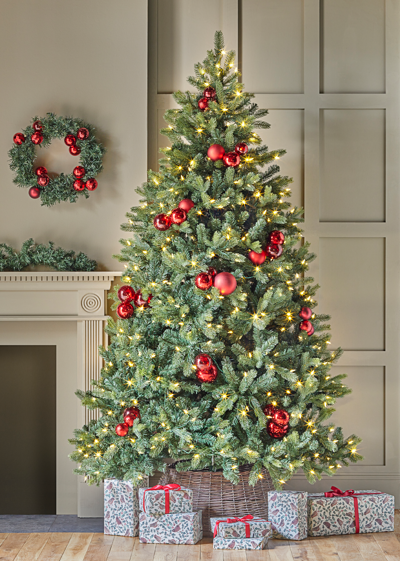 7ft Freiburg Pine Pre-Lit Artificial Christmas Tree