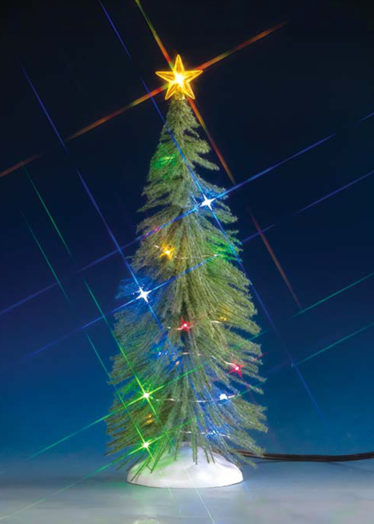 Lemax Chasing Multi Light Spruce Tree Light-Up Model