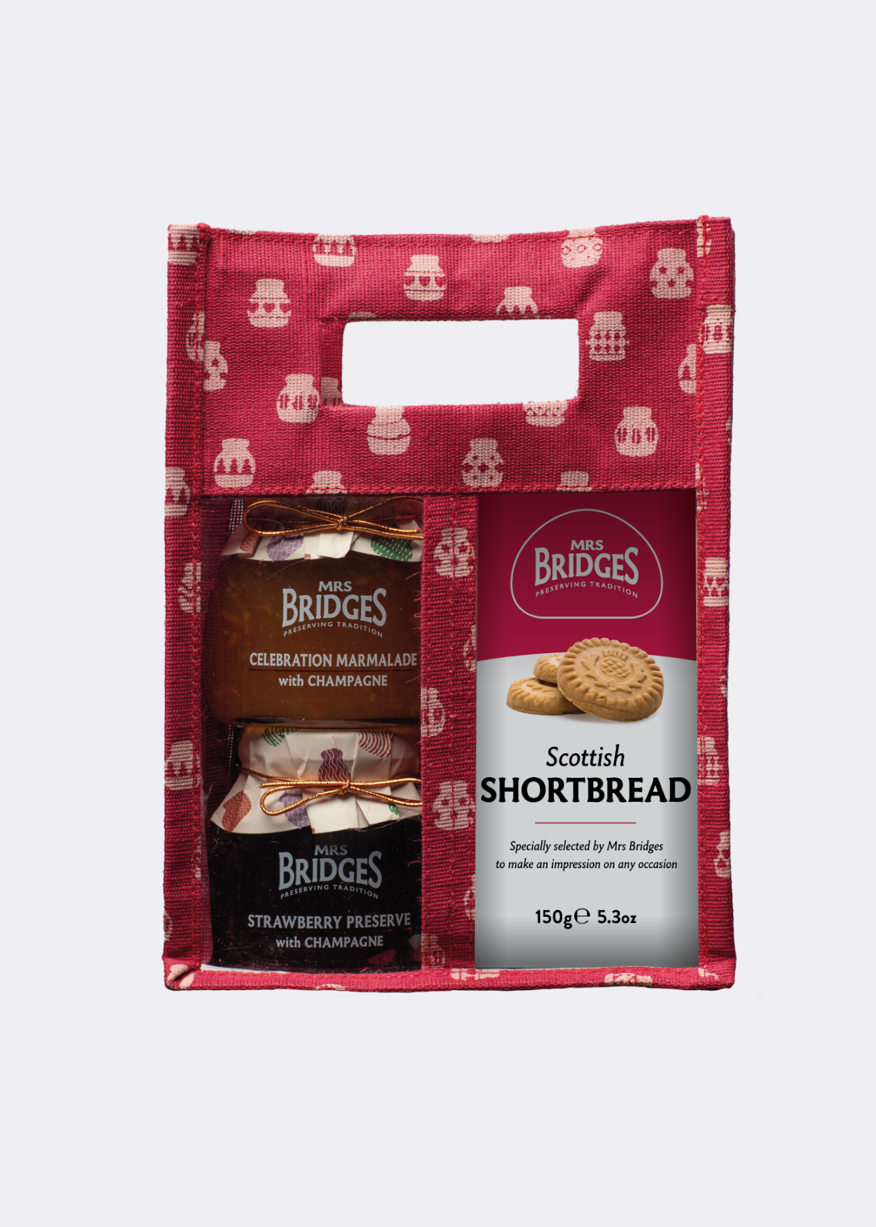 Mrs Bridges Celebration Selection Red Jute Bag Hamper