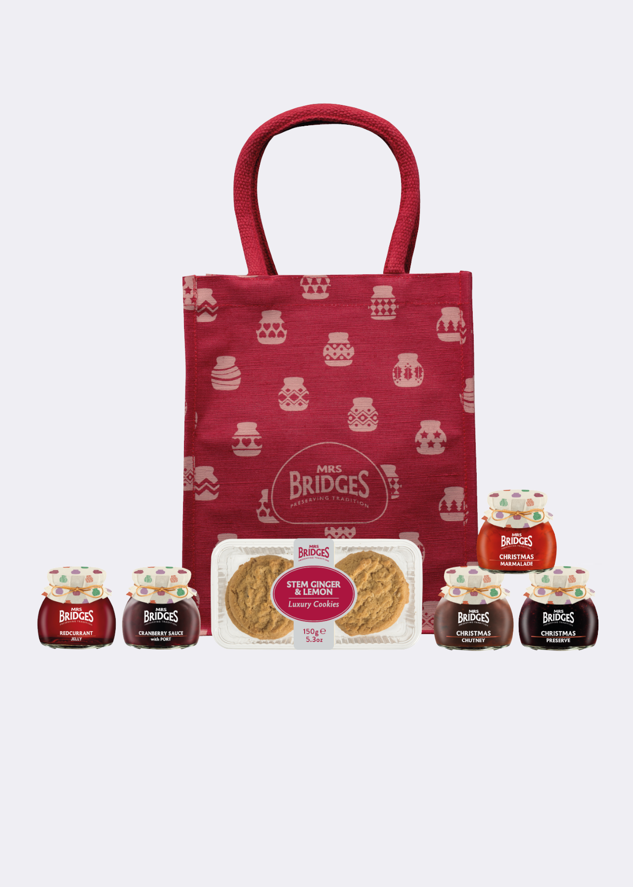 Mrs Bridges Christmas Hamper In Red Jute Bag
