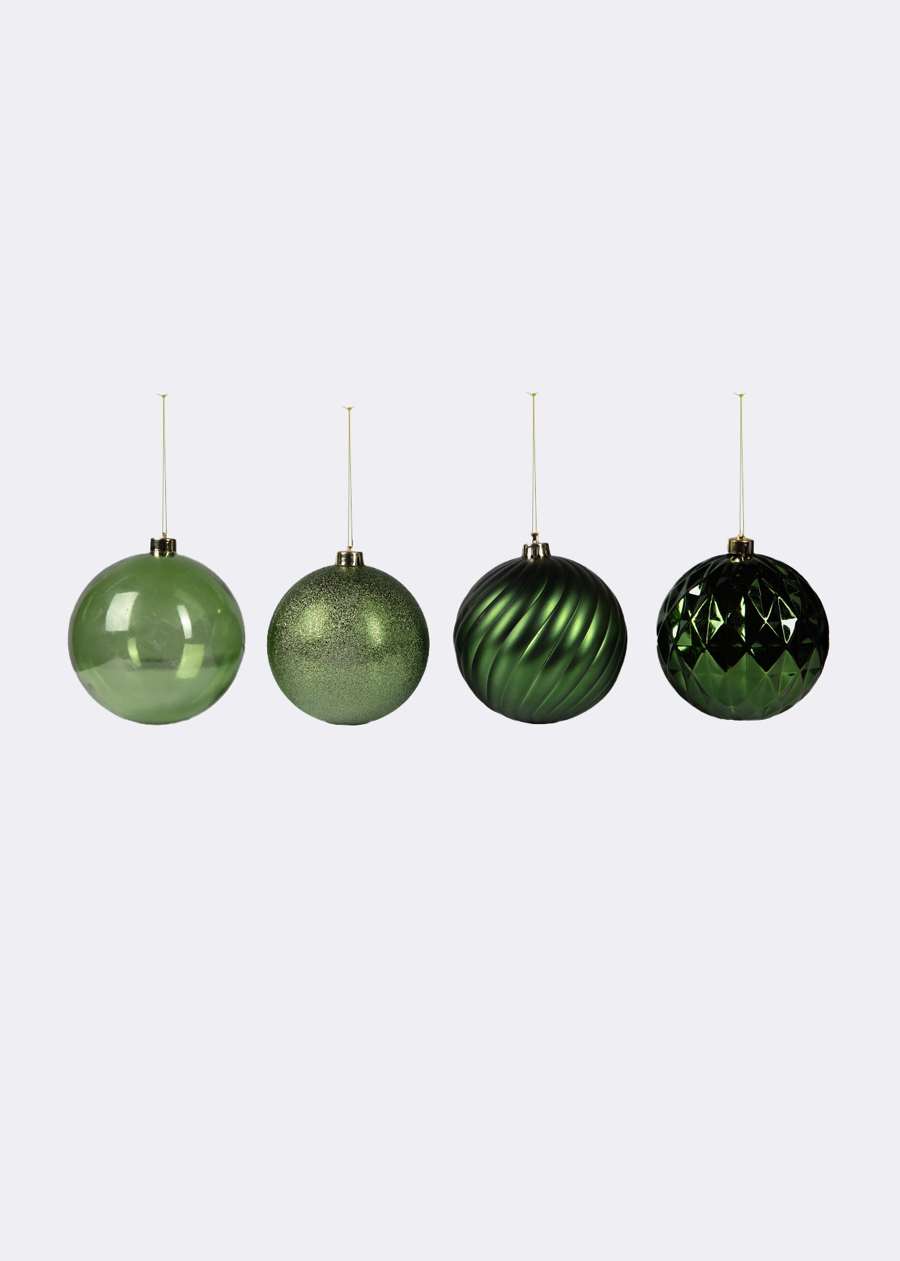 Pack Of 4 Shatterproof Baubles Green