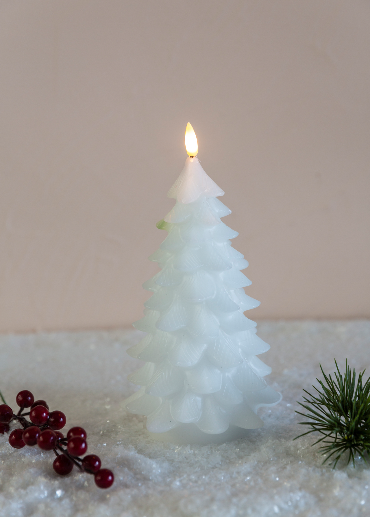 White Tree Shaped LED Candle 22cm