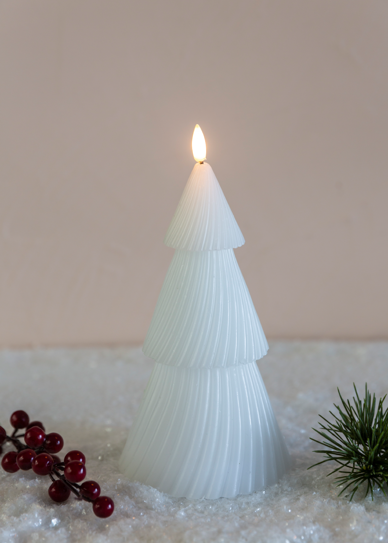 White Tree Shaped LED Candle 22.5cm