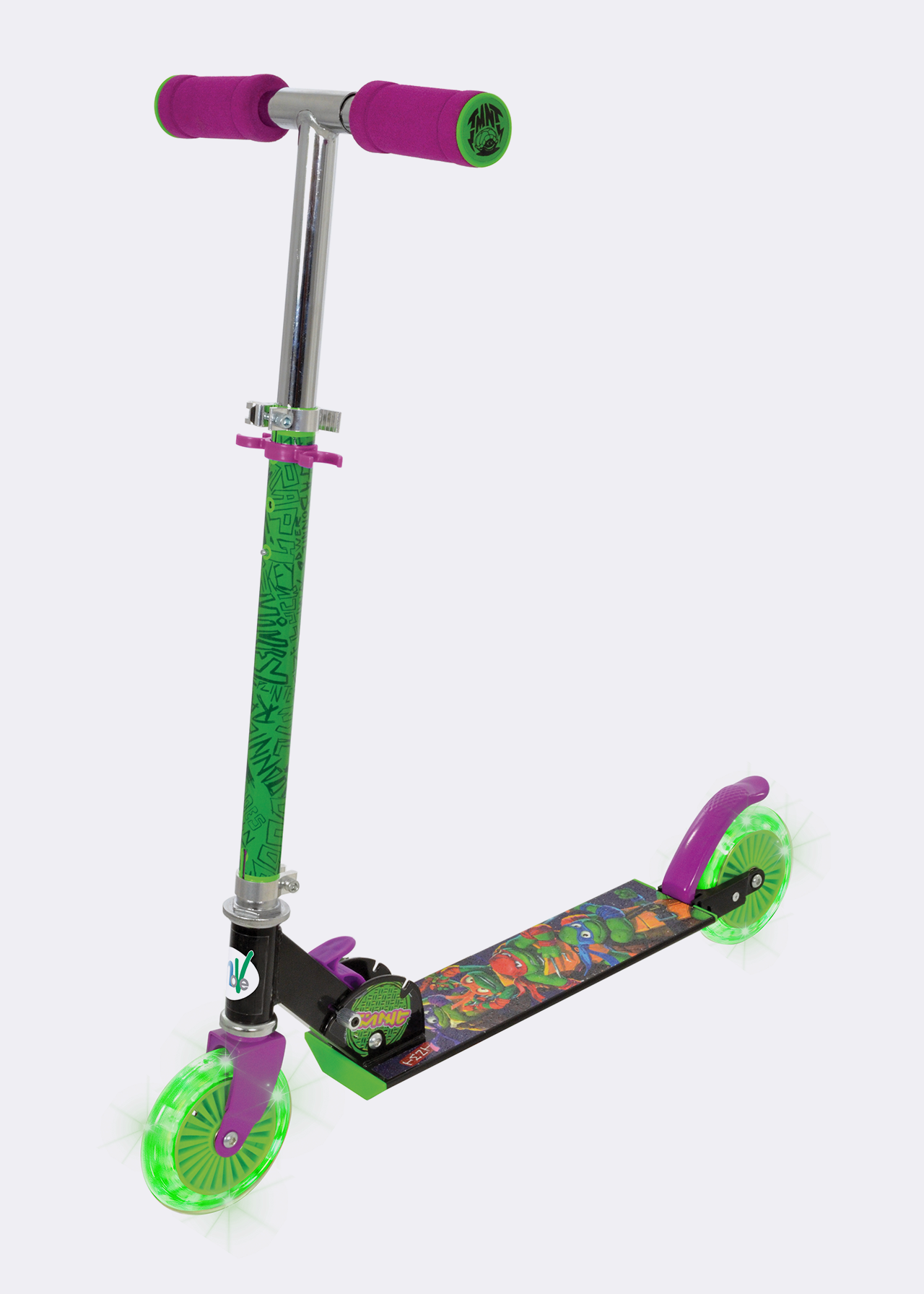 MoVe Turtles Folding Inline Scooter with Light Up Wheels