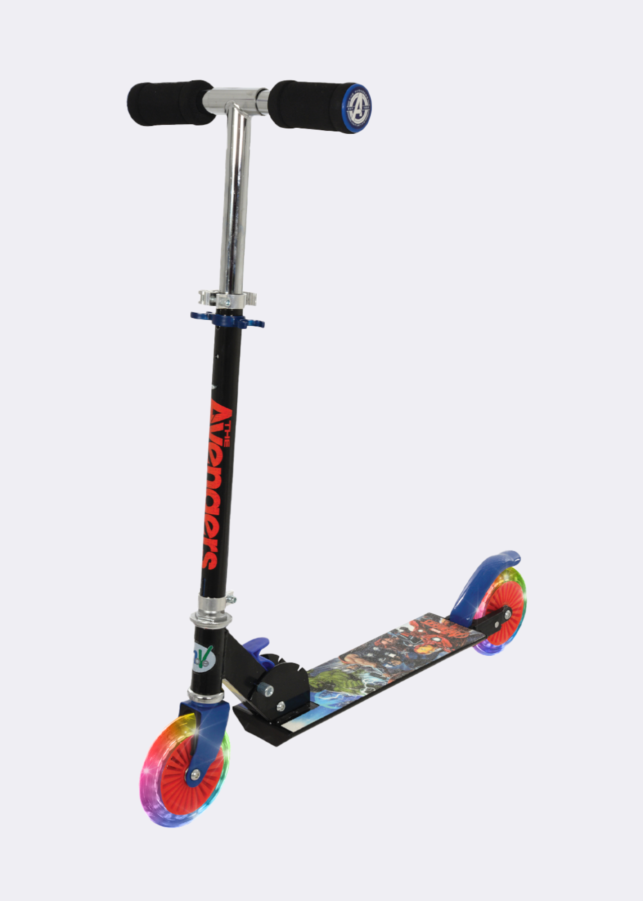 MoVe Avengers Folding Inline Scooter with Light Up Wheels