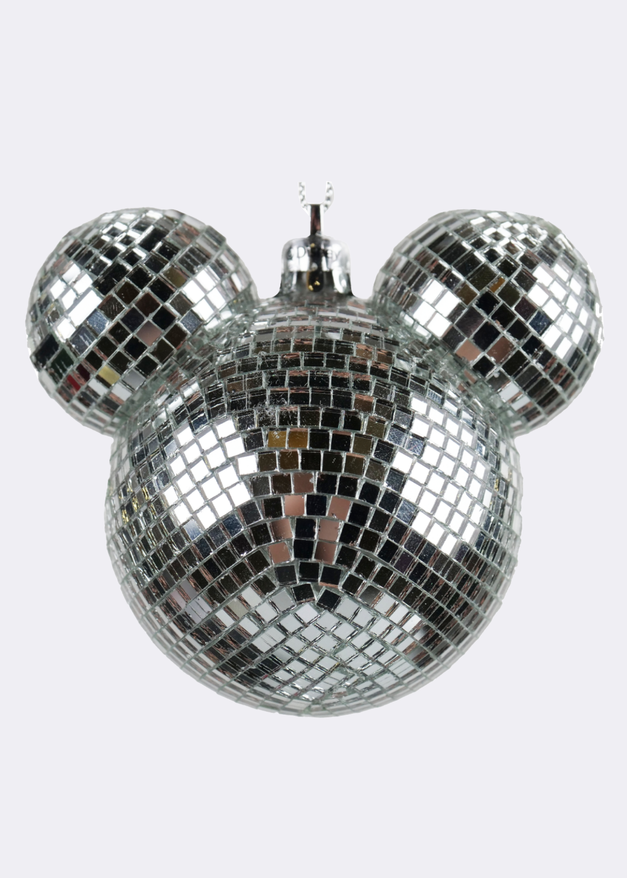 Disney Silver Disco Mickey Mouse Ear Bauble