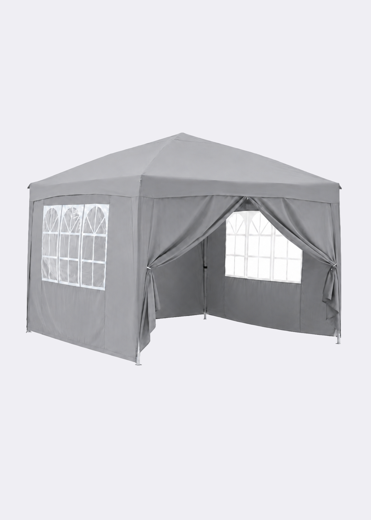 Entry Pop Up Gazebo With Sides 260x300x300cm Grey
