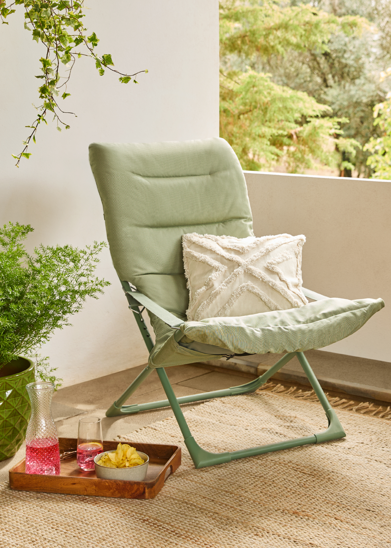 Padded Folding Chair Green