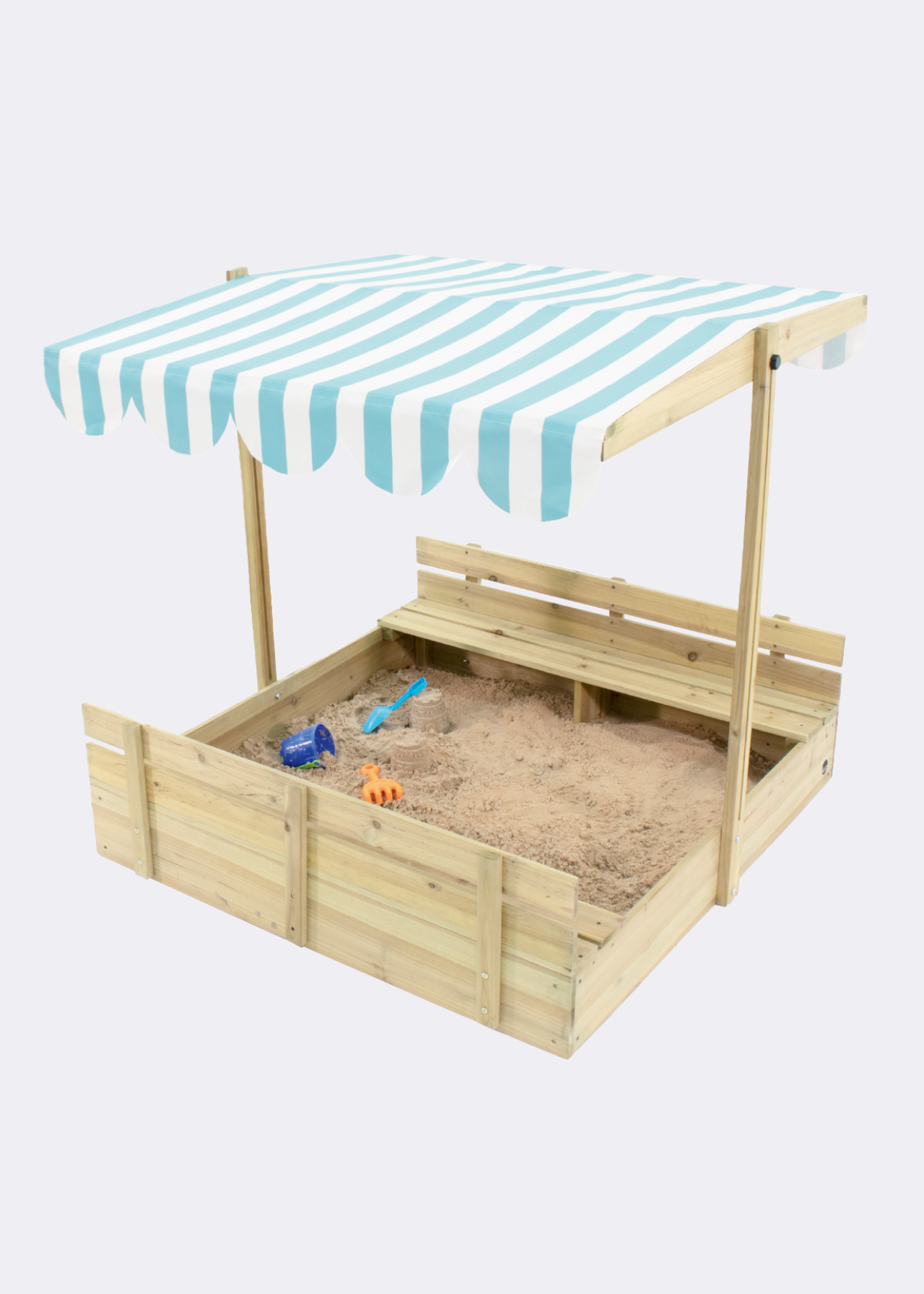 Plum Wooden Sandpit with Canopy Natural