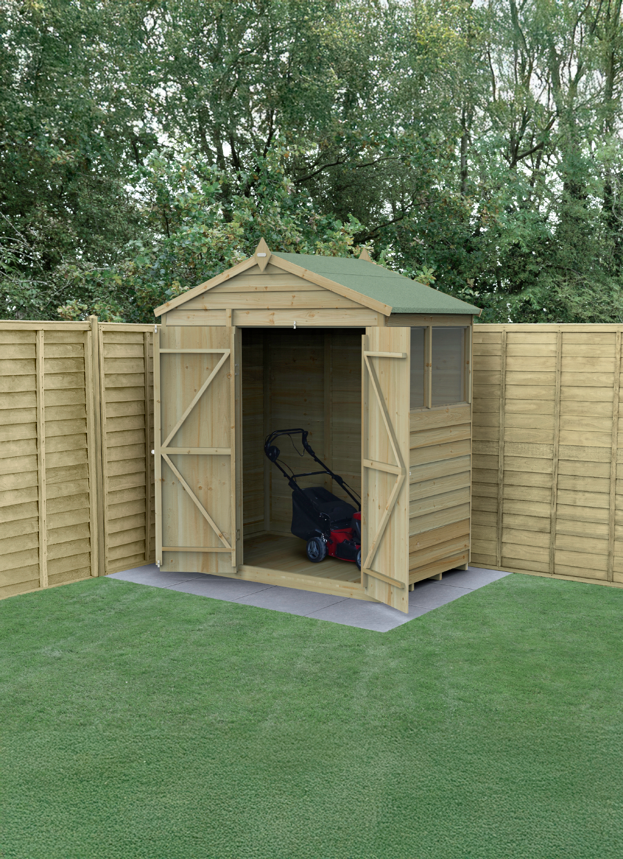 4LIFE Apex Shed 6x4 With Double Door & 2 Windows (Installed)