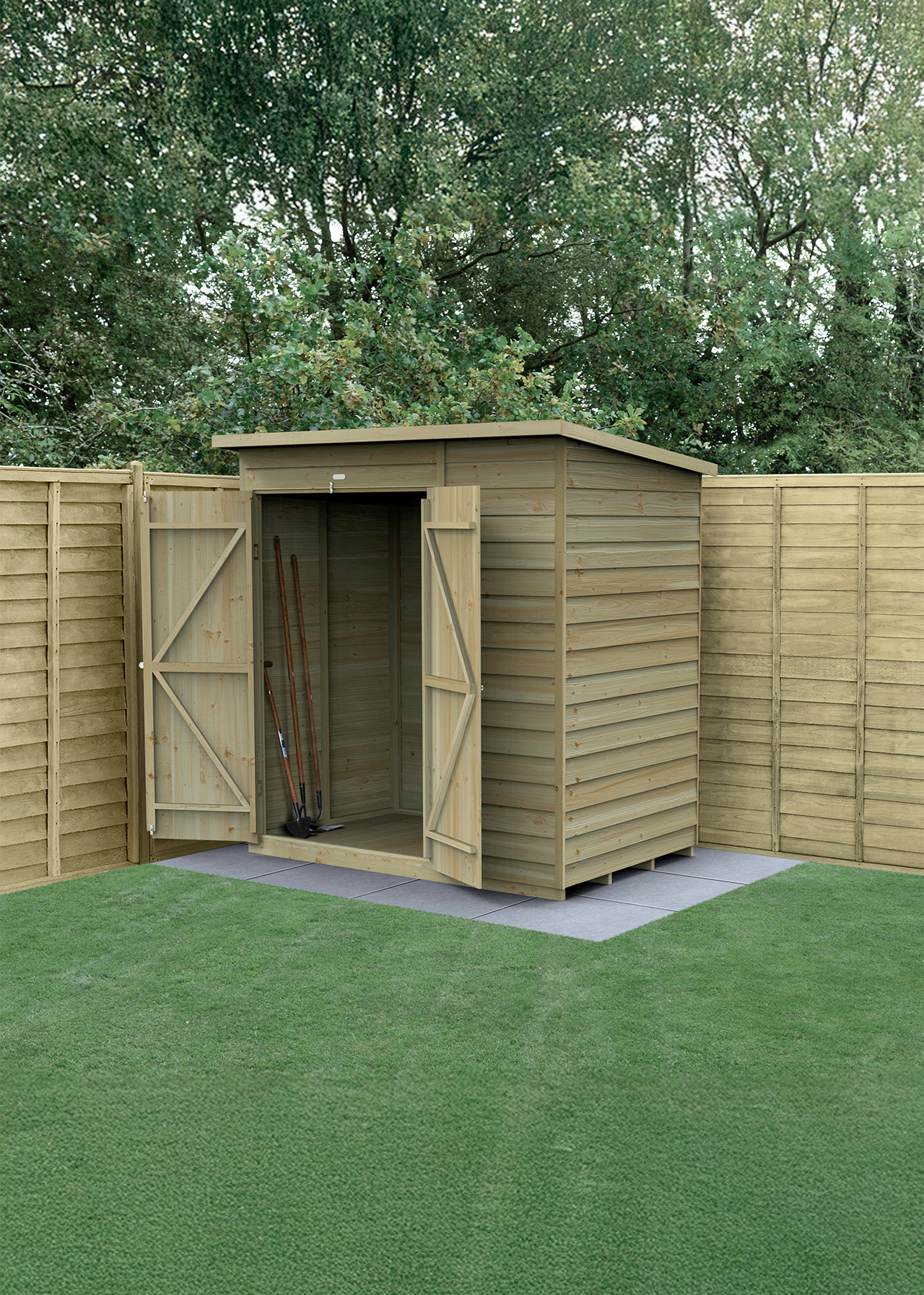 4LIFE Pent Shed 6x4 With Double Door (Installed)