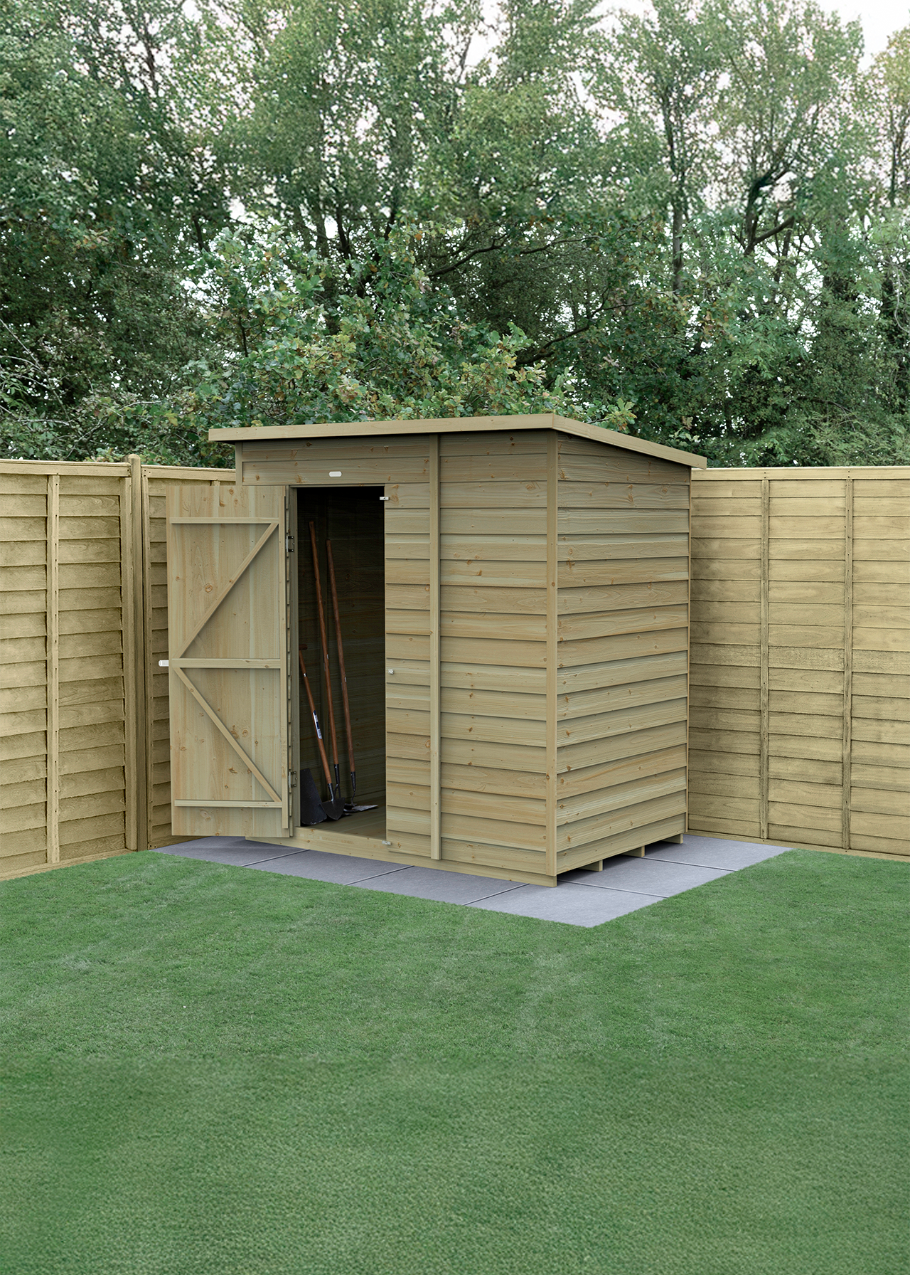4LIFE Pent Shed 6x4 With Single Door (Installed)