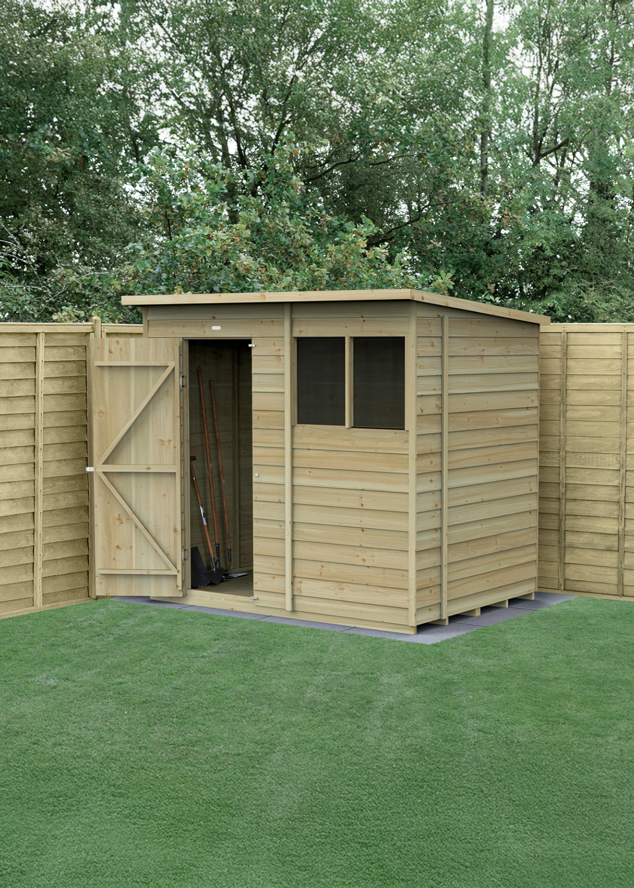 4LIFE Pent Shed 7x5 With Single Door & 2 Windows (Installed)