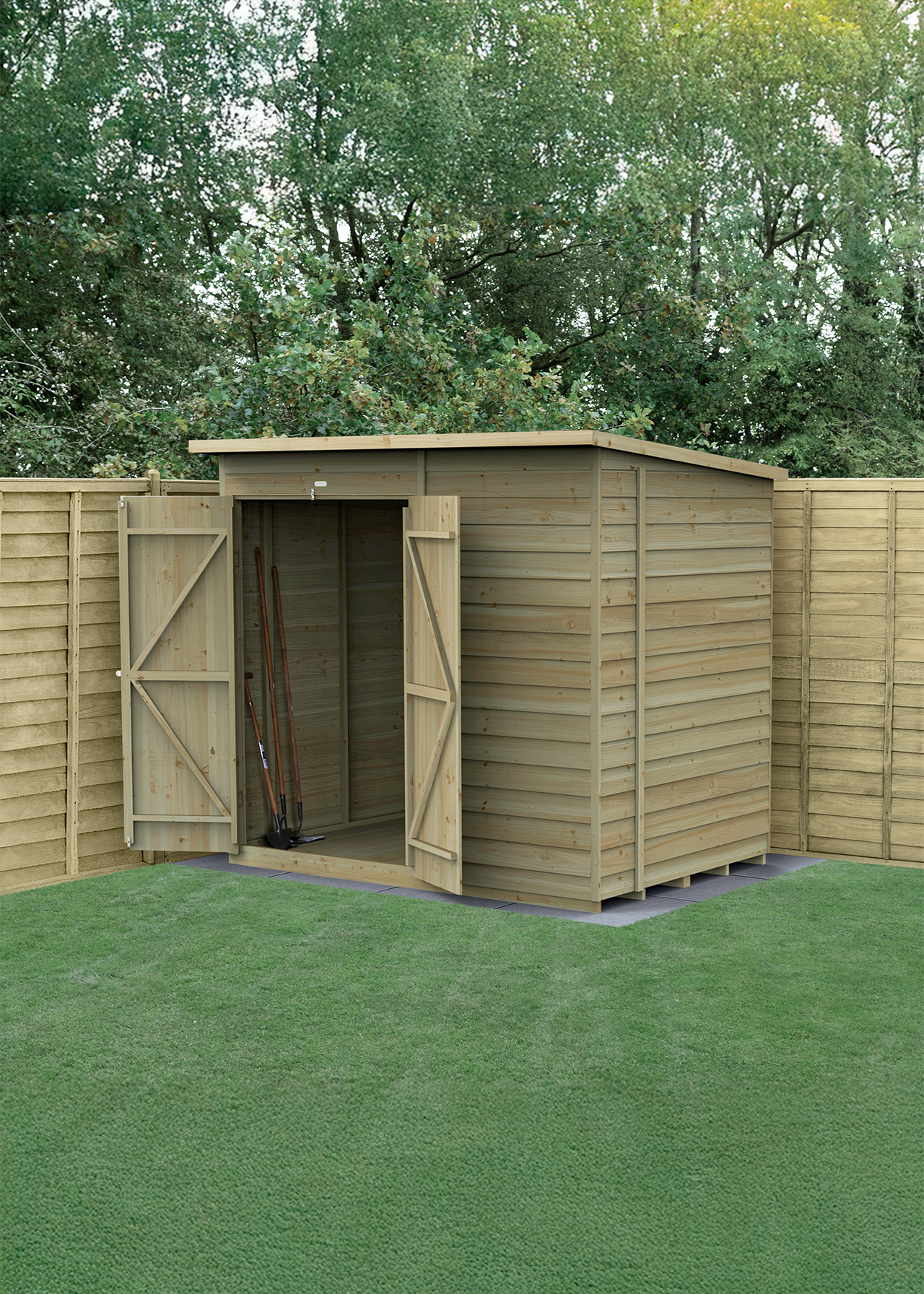 4LIFE Pent Shed 7x5 With Double Door (Installed)