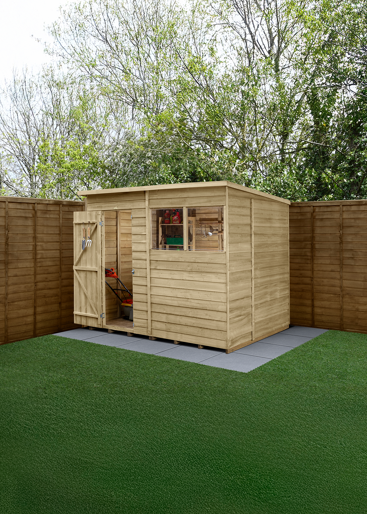 4LIFE Pent Shed 8x6 With Single Door & 2 Windows (Installed