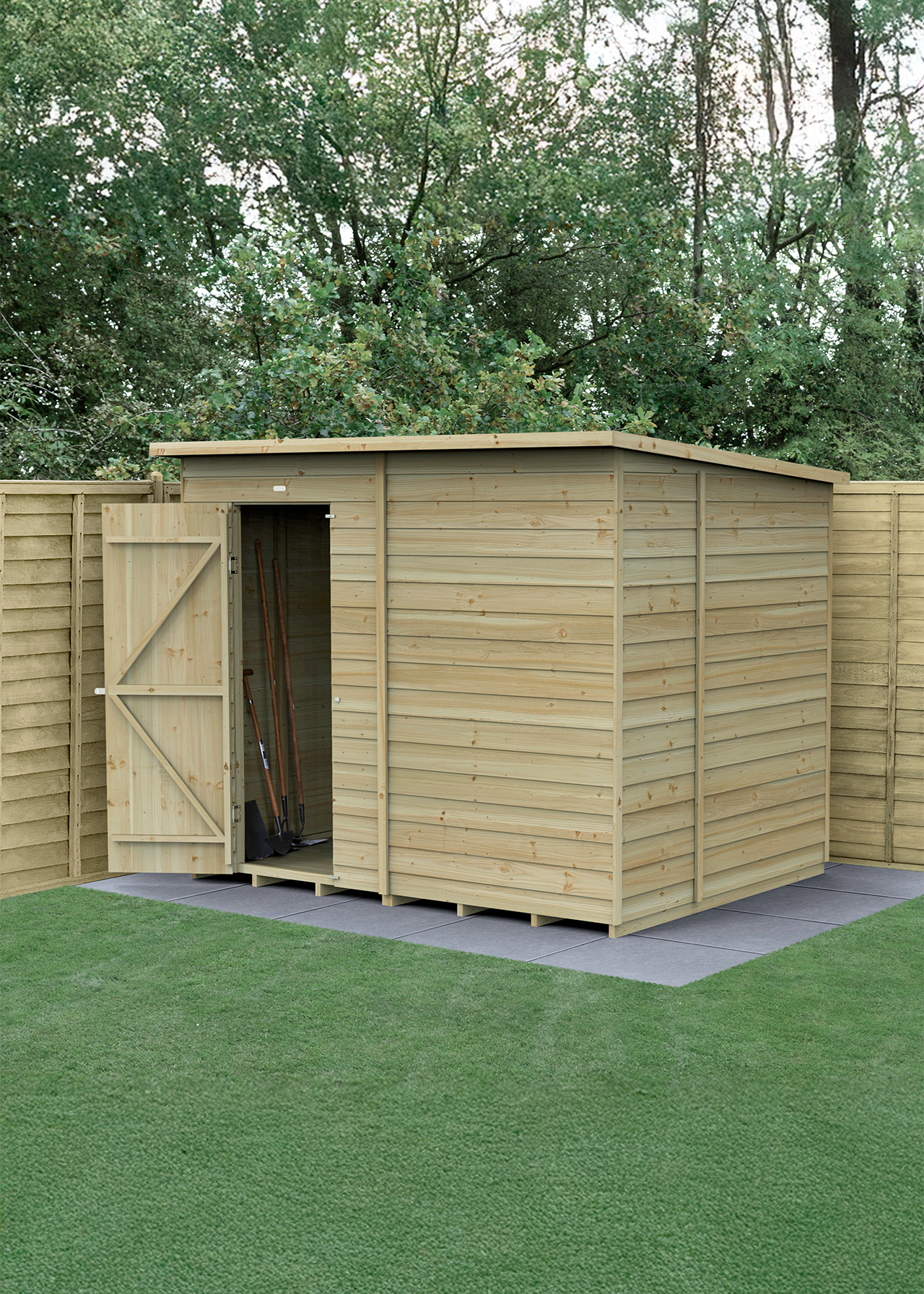 4LIFE Pent Shed 8x6 With Single Door (Installed)